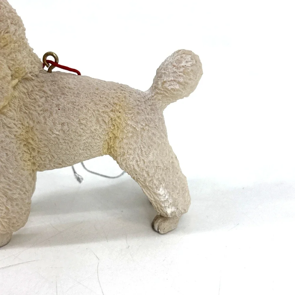 Poodle Dog Ornament Figurine Hand Painted‎ White Sport Cut 3